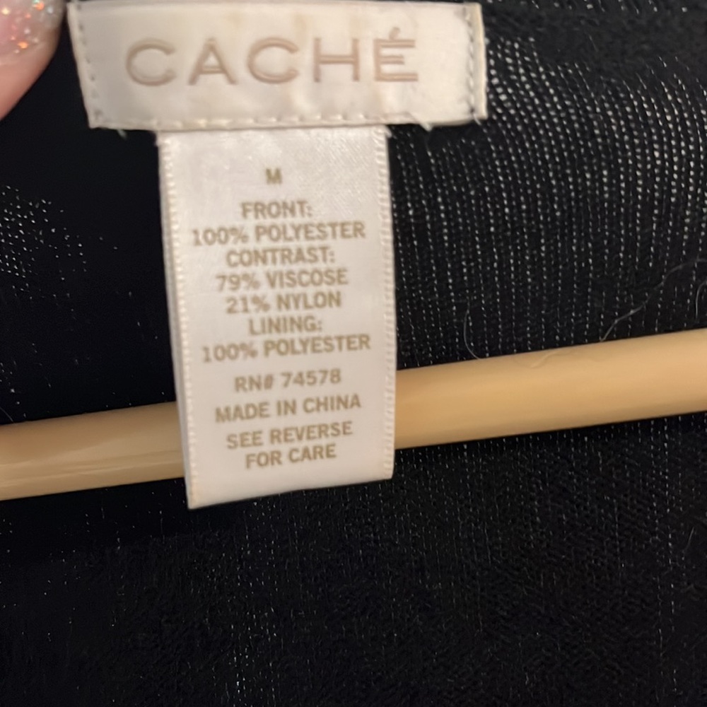 Cache Front Zip Sequin Leopard Print Sweater - image 7